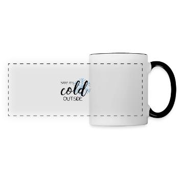 Bébé il fait froid dehors - Mug panoramique contrasté et blanc - blanc/noir - Devant