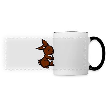 Lapin / lapin / animaux mignons - Mug panoramique contrasté et blanc - blanc/noir - Devant
