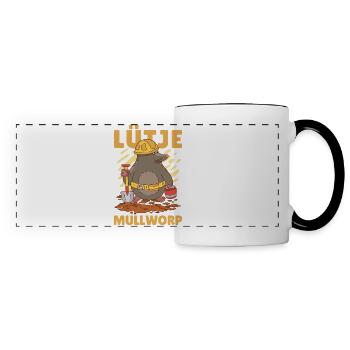 Lütje Mullworp Low German Mole - Panoramic Mug - white/black - Front