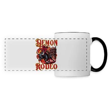 Rodeo Future Bull Rider Bull Riding Cowboy Démon - Mug panoramique contrasté et blanc - blanc/noir - Devant