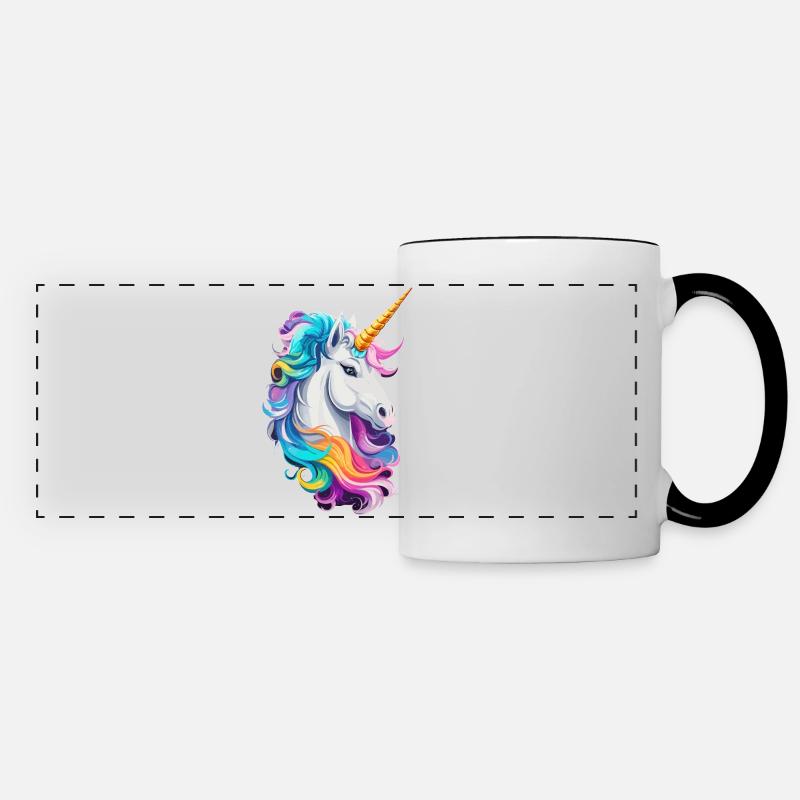 Colorful Unicorn - Panoramic Mug - white/black