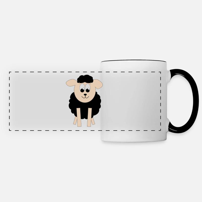 black sheep - Panoramic Mug - white/black