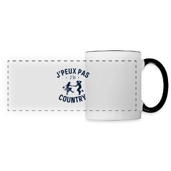 J peux pas j ai Country - Mug panoramique contrasté et blanc - blanc/noir - Devant