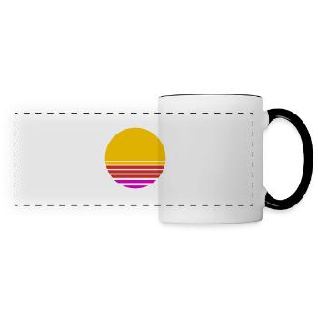 Retro Sonne - Panoramatasse - Weiß/Schwarz - Vorne