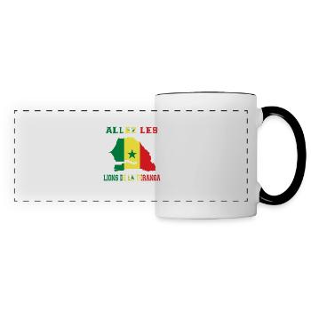 Allez Les Lions de la Teranga Maillot de Pied - Mug panoramique contrasté et blanc - blanc/noir - Devant