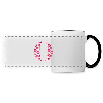 Letter o kisses - Panoramic Mug - white/black - Front