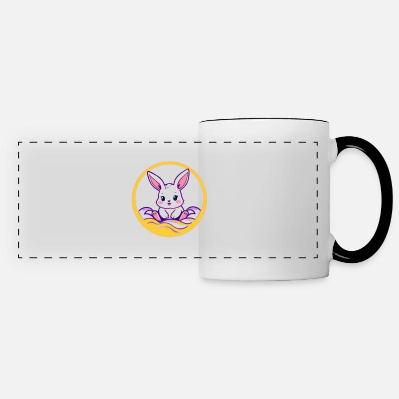 Cute bunny, cute Easter bunny, bunny - Panoramic Mug - white/black