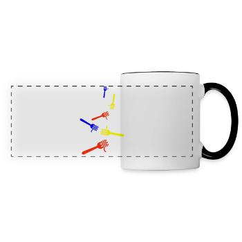 Symbole spaghetti - Mug panoramique contrasté et blanc - blanc/noir - Devant