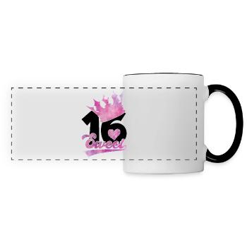 16ÈME ANNIVERSAIRE SWEET 16 - Mug panoramique contrasté et blanc - blanc/noir - Devant