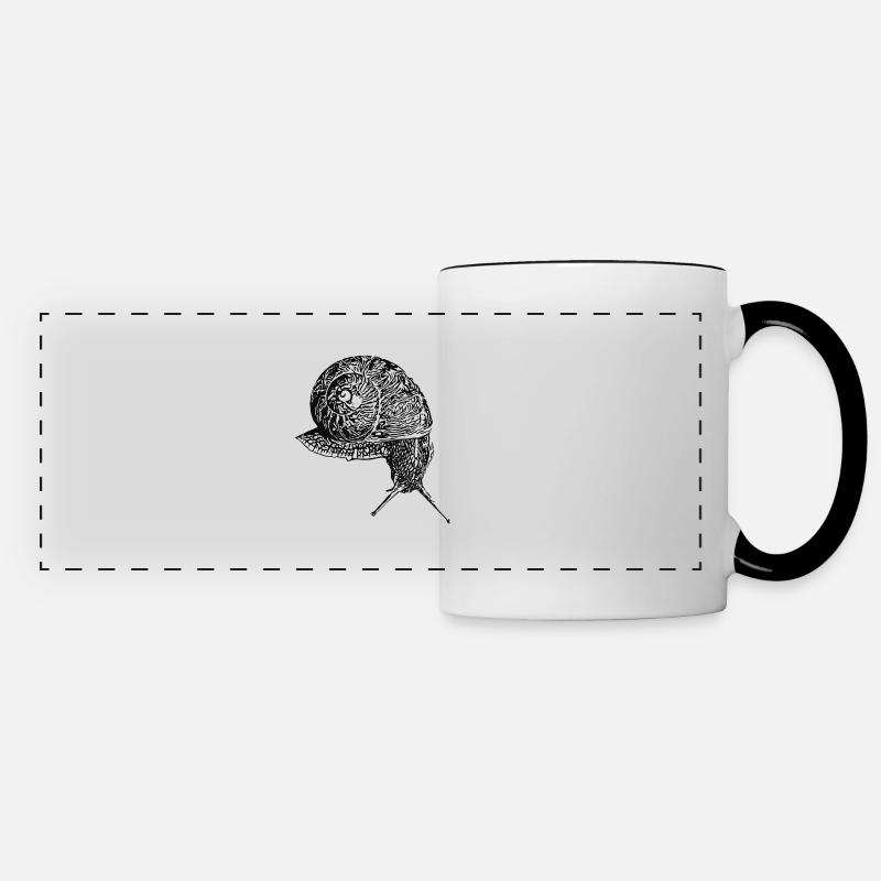 Weinbergscnnecke (DPP, Lineart) - Panoramic Mug - white/black