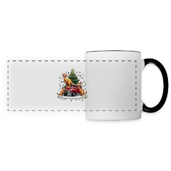 Dino Chicken Nuggets Shape Nuggets Christmas - Panoramic Mug - white/black - Front