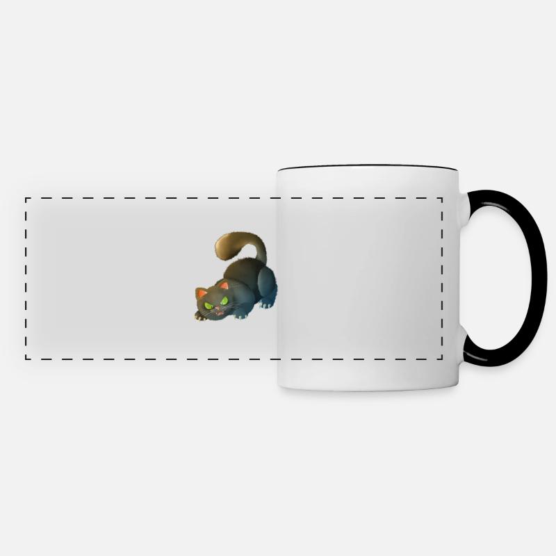 Cat 5 - Panoramic Mug - white/black