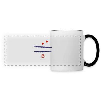 Lettre B bols breton - Mug panoramique contrasté et blanc - blanc/noir - Devant