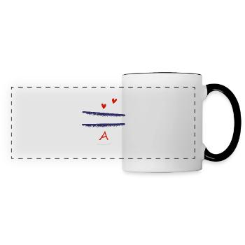 Lettre A bols breton - Mug panoramique contrasté et blanc - blanc/noir - Devant