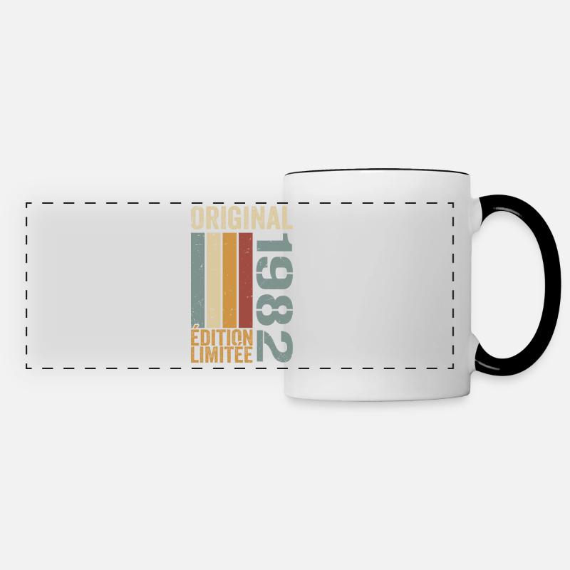 1982 | Édition Limitée cadeau d'anniversaire 1982 - Mug panoramique contrasté et blanc - blanc/noir