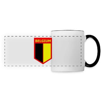 Drapeau BELGIUM - Mug panoramique contrasté et blanc - blanc/noir - Devant