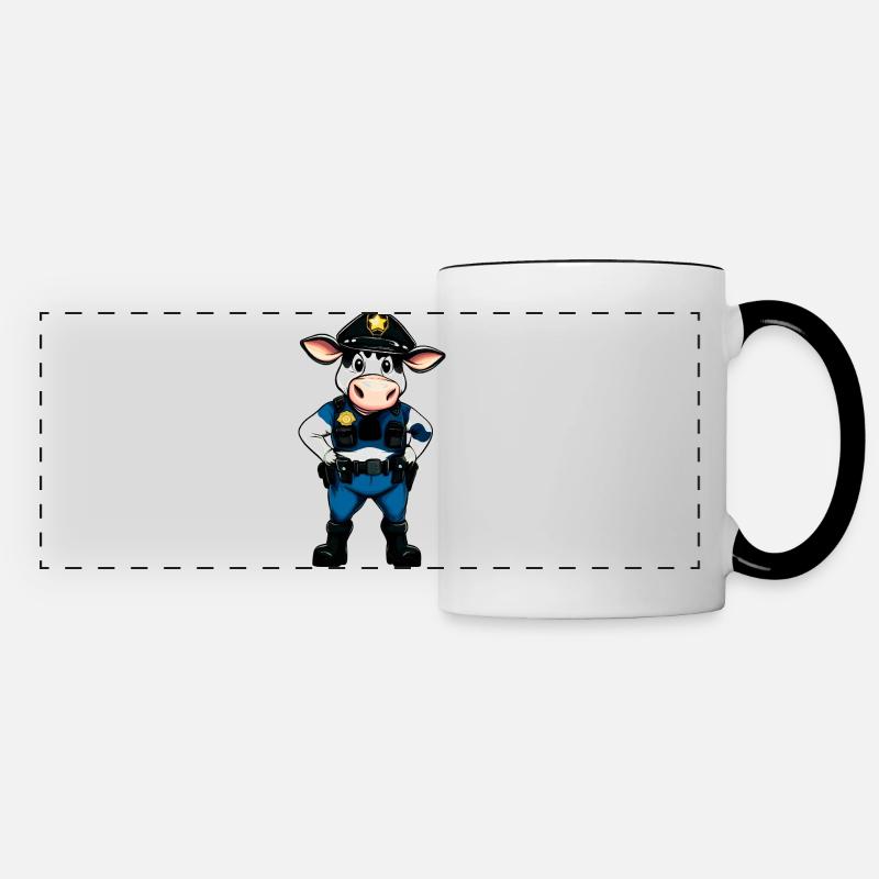 Cows Police - Panoramic Mug - white/black