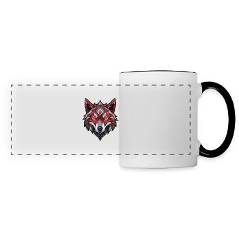 Wolf Tattoo - Panoramic Mug - white/black - Front