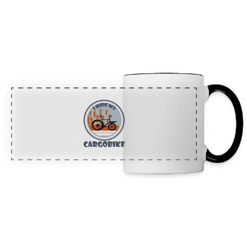City Silhouette Cargo Bike - Panoramic Mug - white/black - Front