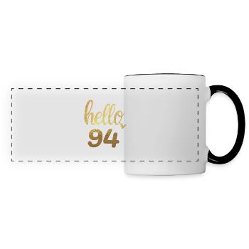Hello 94 gold - Panoramic Mug - white/black - Front