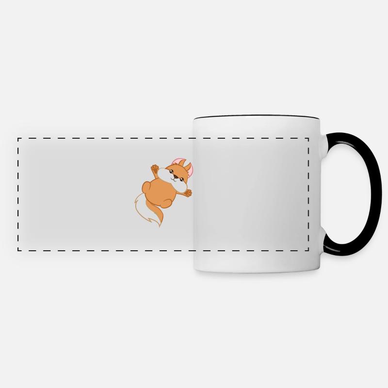 Squirrel - Croissant - Gift - Cute - Panoramic Mug - white/black