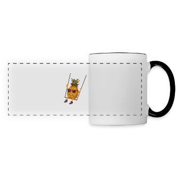 annanas pineapple - Panoramic Mug - white/black - Front
