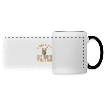 Il faut beaucoup de café glacé pour enseigner les mathématiques - Mug panoramique contrasté et blanc - blanc/noir - Devant
