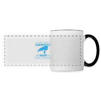 Dolphin Dolphin Lover Animal Dolphins Gift - Panoramic Mug - white/black - Front