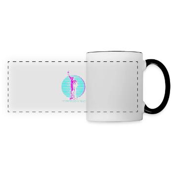 Let Freedom Ring Cool Statue Of Liberty Vapor Wave - Panoramic Mug - white/black - Front