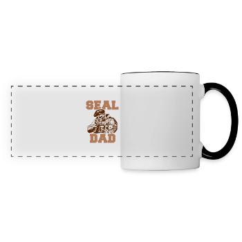 SEAL DAD Cool Retro NAVY Army T-Shirt - Panoramic Mug - white/black - Front