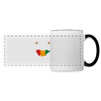 Guinée Guinée Guinée Drapeau demi-guinéen est mieux - Mug panoramique contrasté et blanc - blanc/noir - Devant