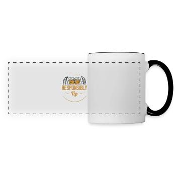 Buvez avec modération Pourboire Cocktail Reckless Barman B - Mug panoramique contrasté et blanc - blanc/noir - Devant