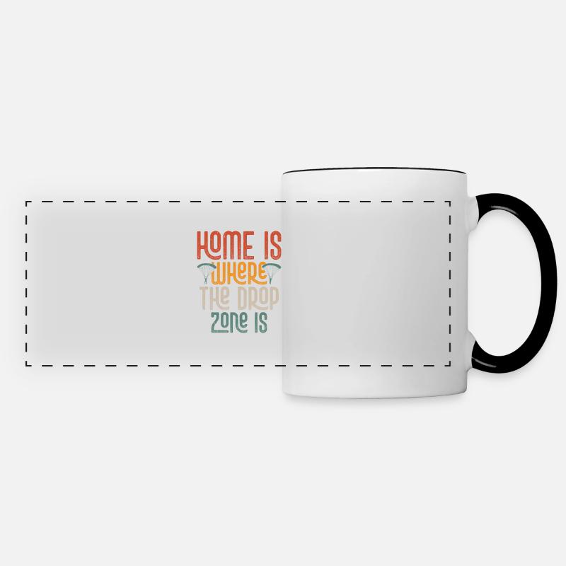 Home Is Where The Drop Zone Is Skydiver Parachute - Panoramic Mug - white/black
