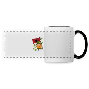 Albanian flag St. Patrick's Day Albania - Panoramic Mug - white/black - Front