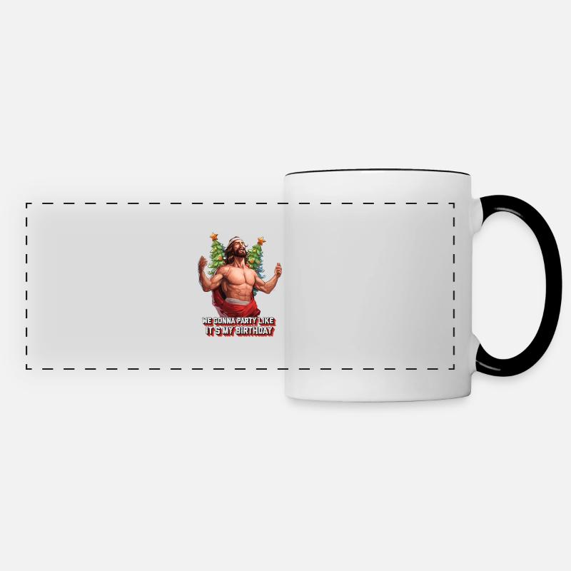 We going to party like its my birthday - Panoramic Mug - white/black