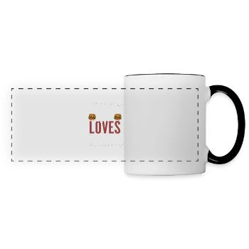 Just A Girl Who Loves Burgers Hamburger Food Meat - Panoramic Mug - white/black - Front