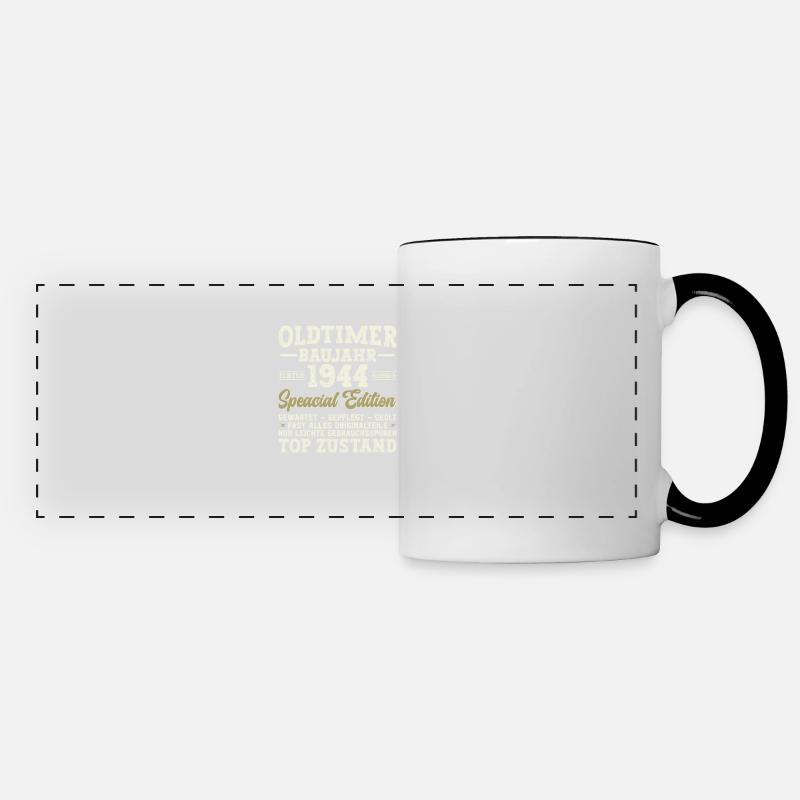 80. Geburtstag Vintage Retro 1944 Geschenk - Panoramatasse - Weiß/Schwarz