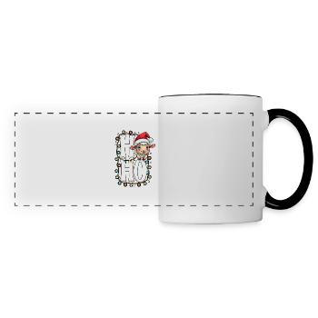 ho hoho - schaf spruch - Weihnachtshemd - Panoramatasse - Weiß/Schwarz - Vorne