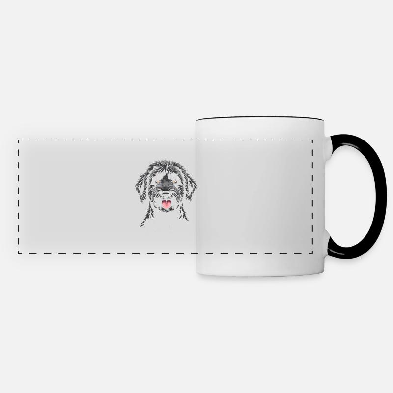 Labradoodle-Freundschaft - Panoramatasse - Weiß/Schwarz