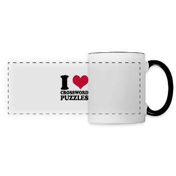 Mots croisés J’adore les mots croisés - Mug panoramique contrasté et blanc - blanc/noir - Devant