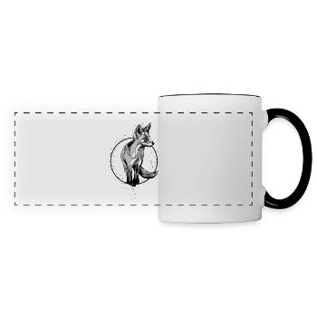 Fox forest nature - Panoramic Mug - white/black - Front