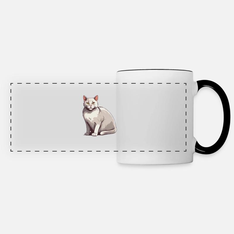 Breloques de chat élégantes - Mug panoramique contrasté et blanc - blanc/noir
