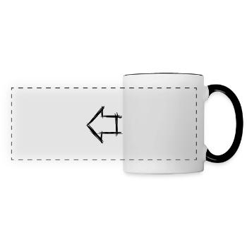 Arrow, right left, symbol / icon hand drawn - Panoramic Mug - white/black - Front