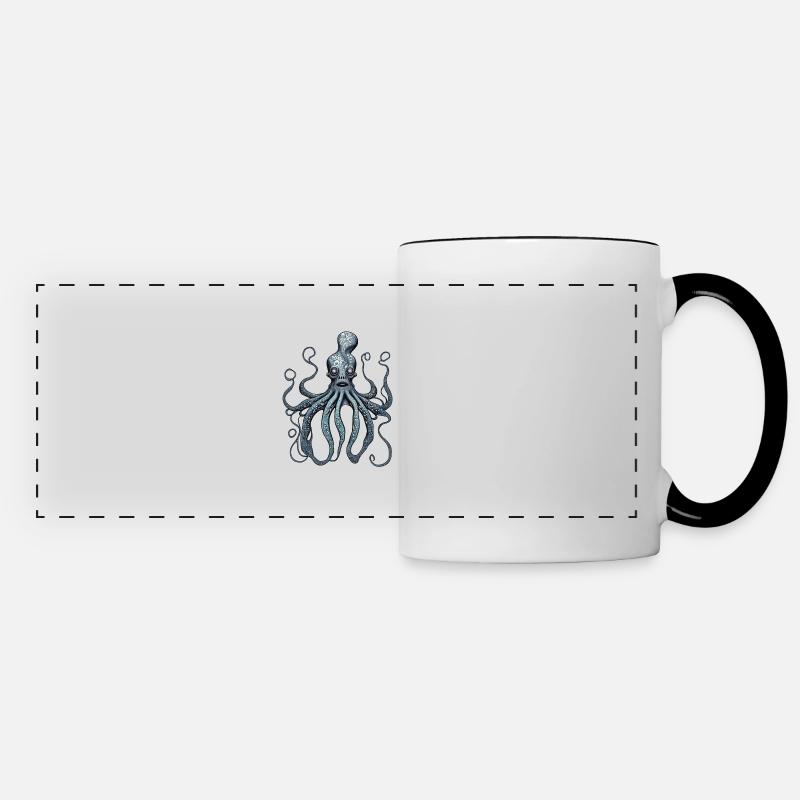 Octopus Bun Vibes - Panoramic Mug - white/black