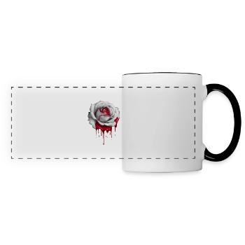 Rose dégoulinante - Mug panoramique contrasté et blanc - blanc/noir - Devant