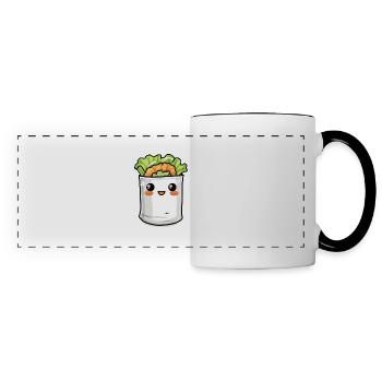 Funny Burrito Comic - Panoramic Mug - white/black - Front