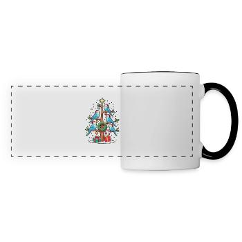 Budgie Bird Christmas Tree Christmas - Panoramic Mug - white/black - Front