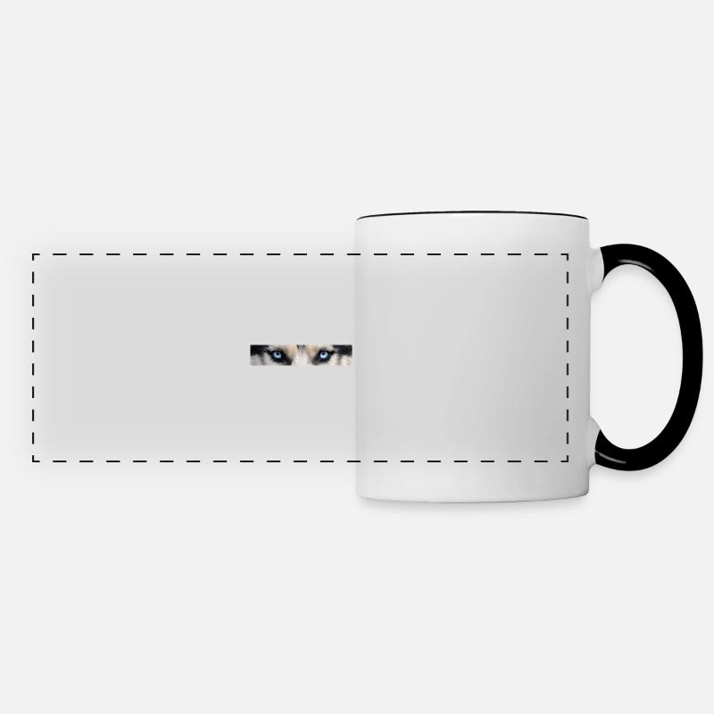 Husky eyes - Panoramic Mug - white/black