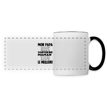 Annonce grossesse Cadeau Futur Papa Future - Mug panoramique contrasté et blanc - blanc/noir - Devant