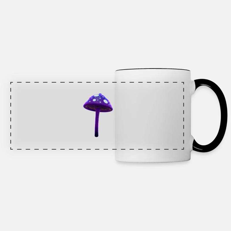 Magic Purple Mushroom - Panoramic Mug - white/black